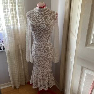 White Midi Lace Size S/ US 2 Dress